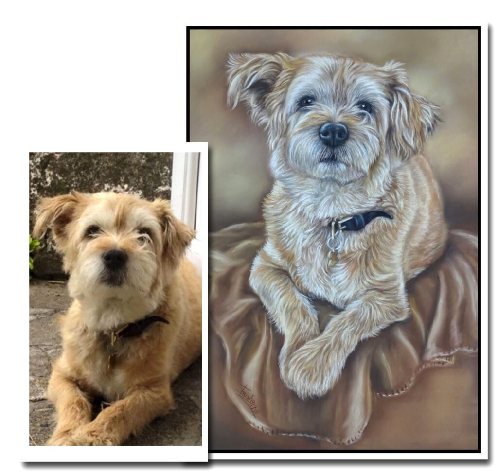 custom pet portrait hand-painted from photo