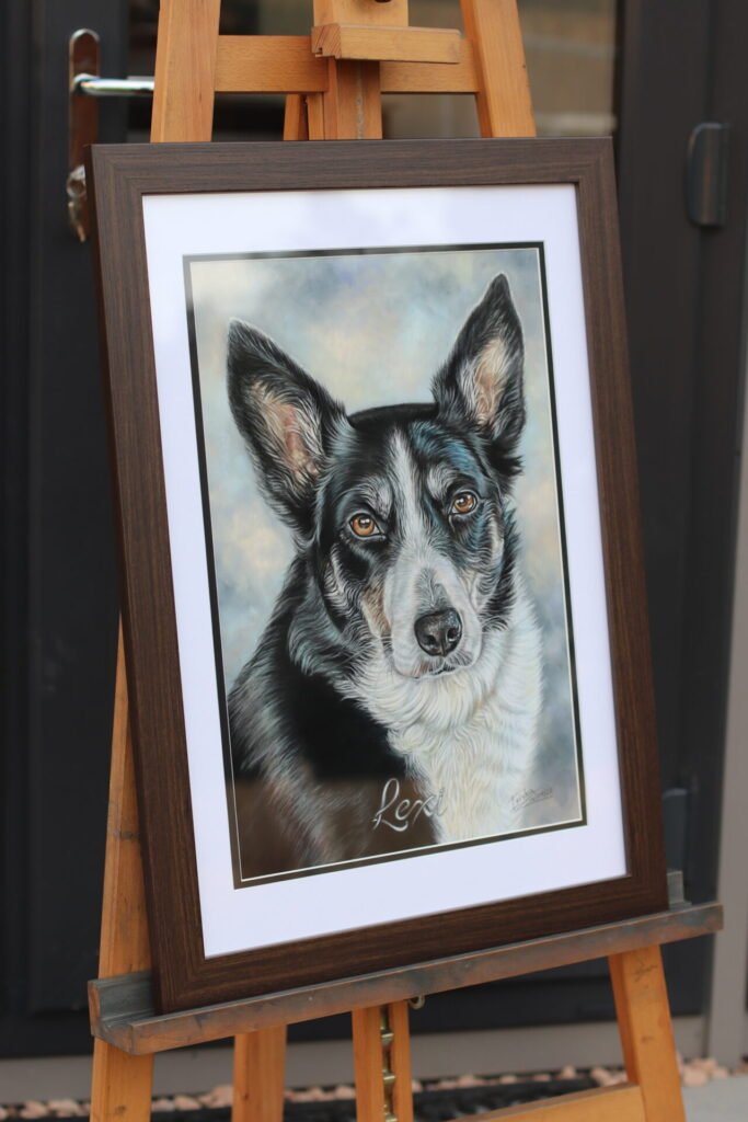 framed dog portraits