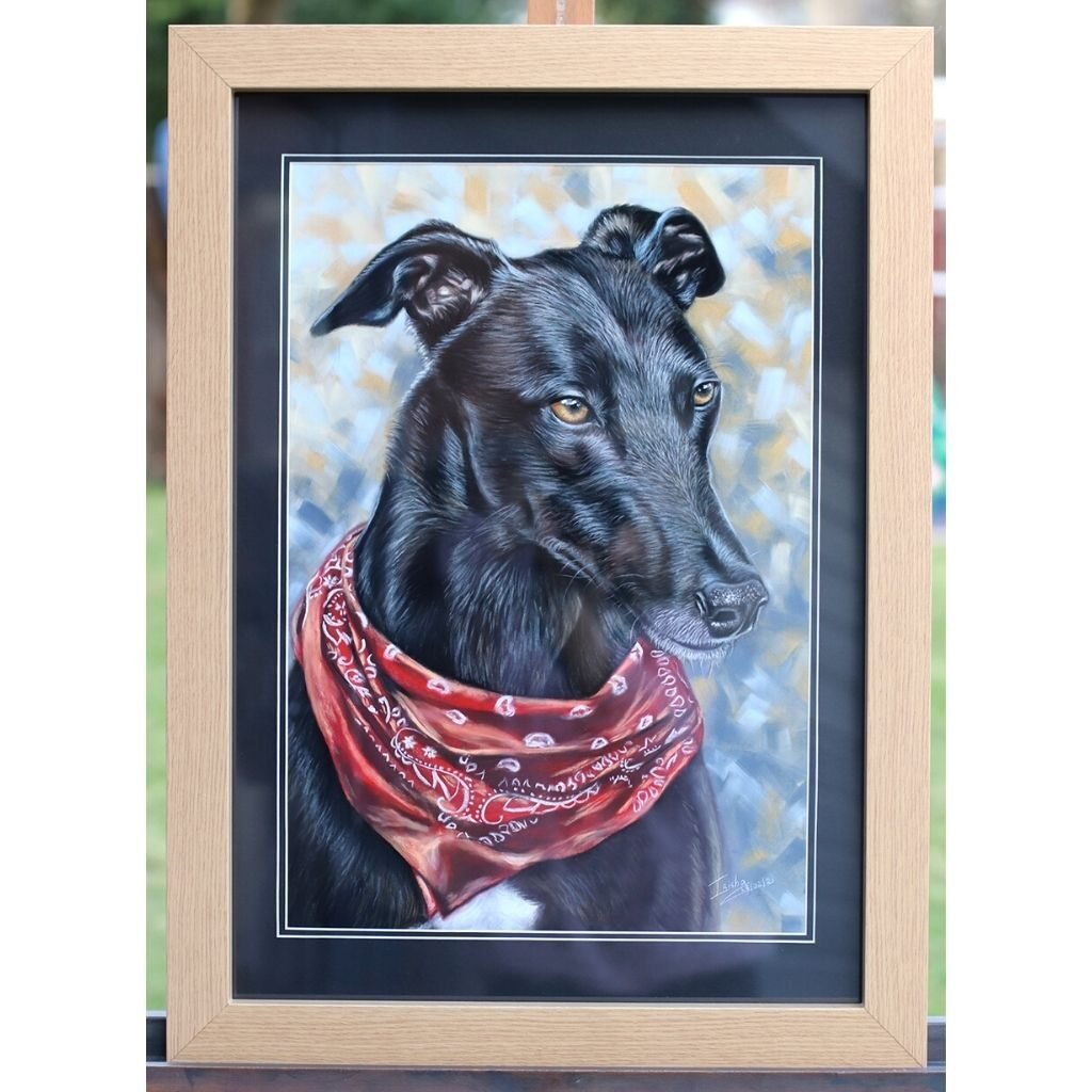 painting of a greyhound