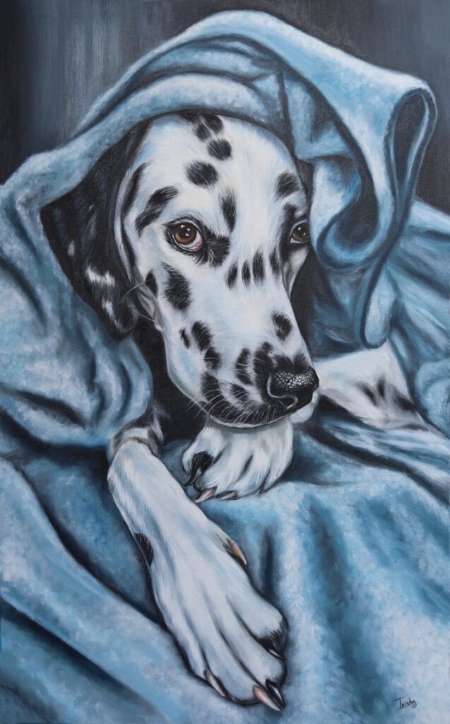 dog oil painting