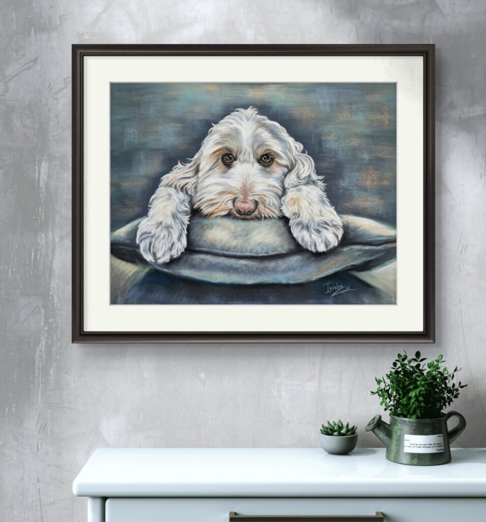 white labradoodle wall art