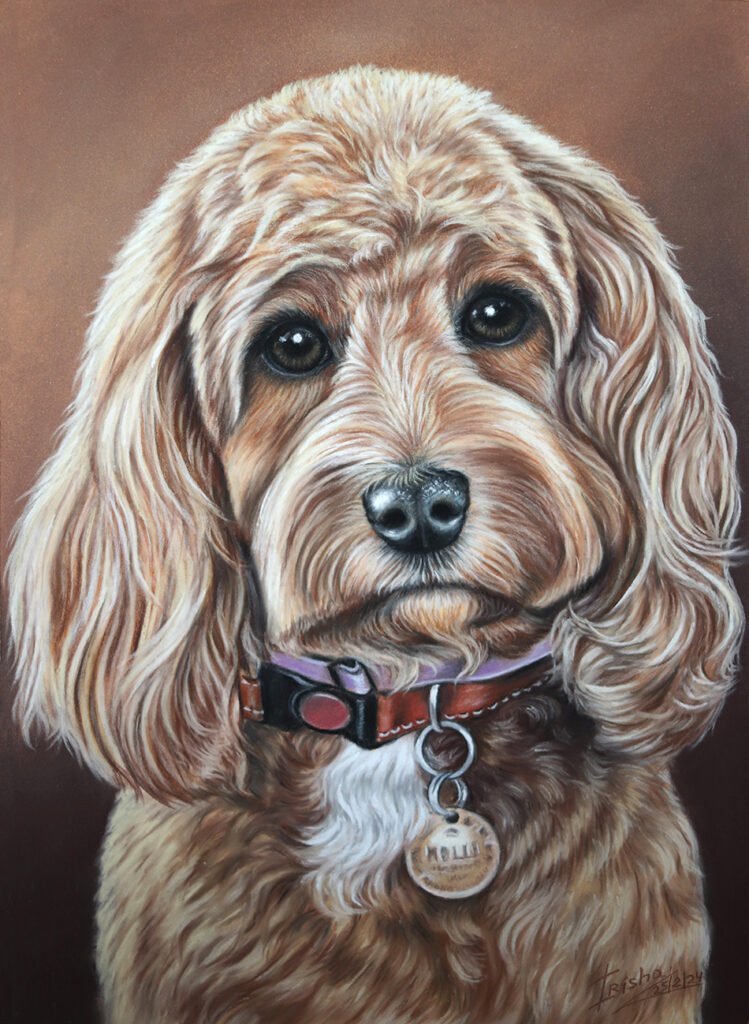 Cavapoo custom portrait painting