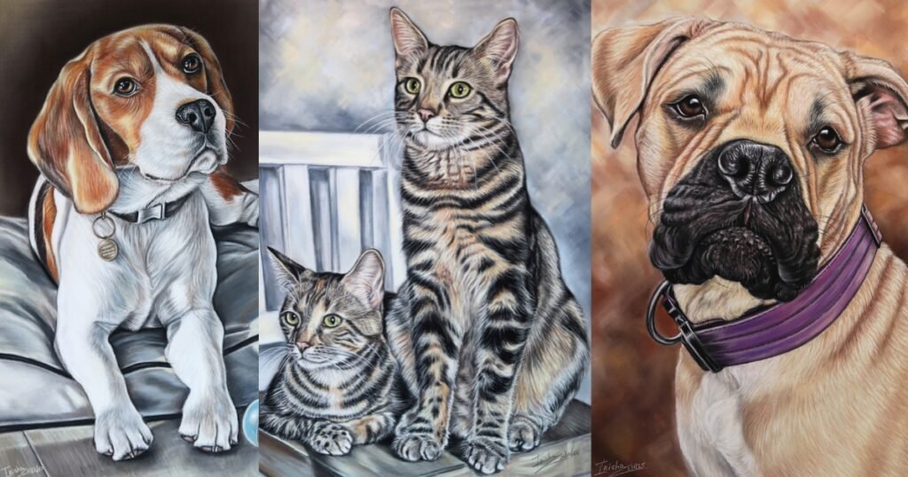 custom pet portraits UK created in pastel, oil or acrylics