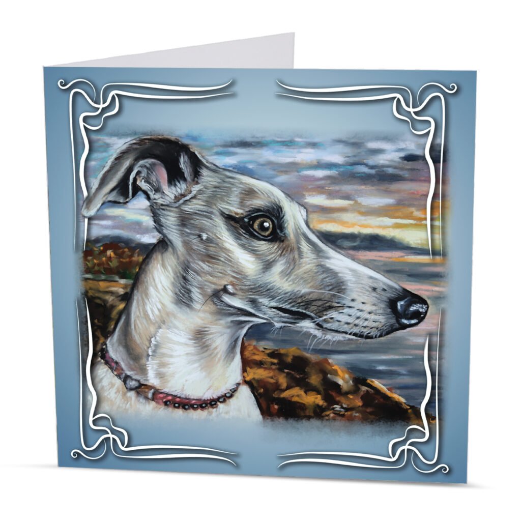 Whippet greeting card