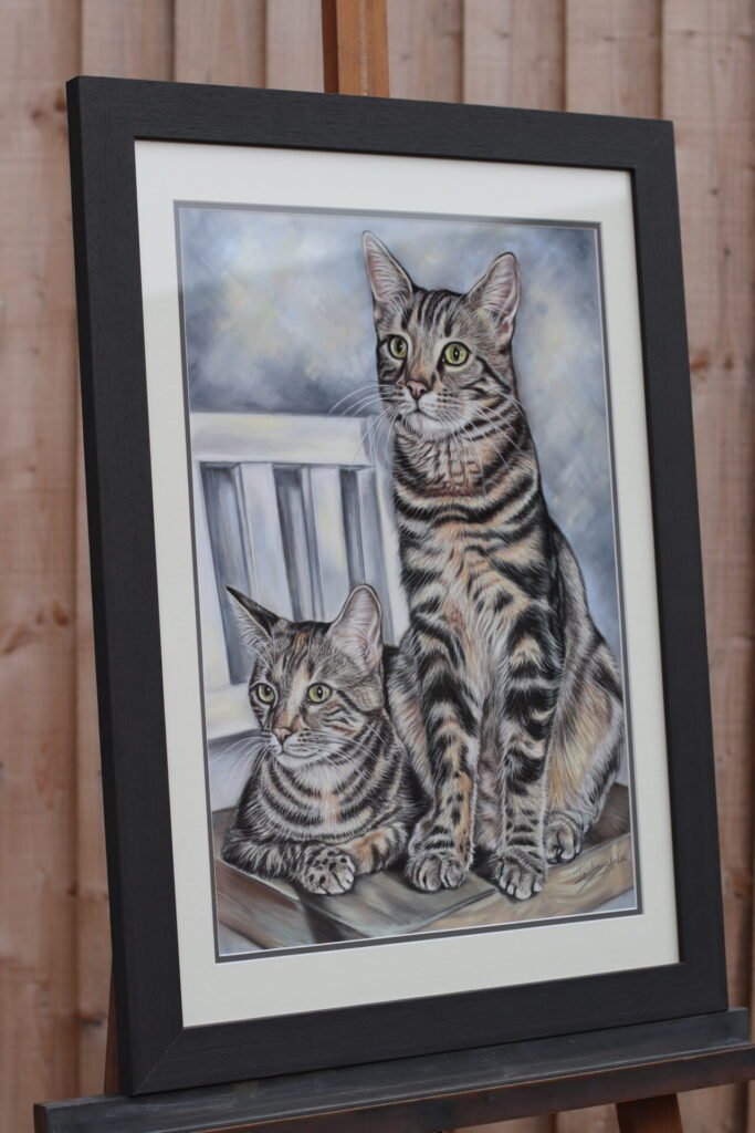 framed custom cat portrait