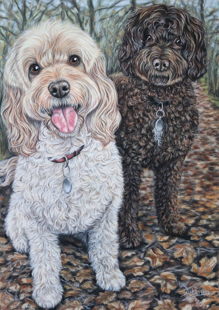 custom dog portrait created from the photo